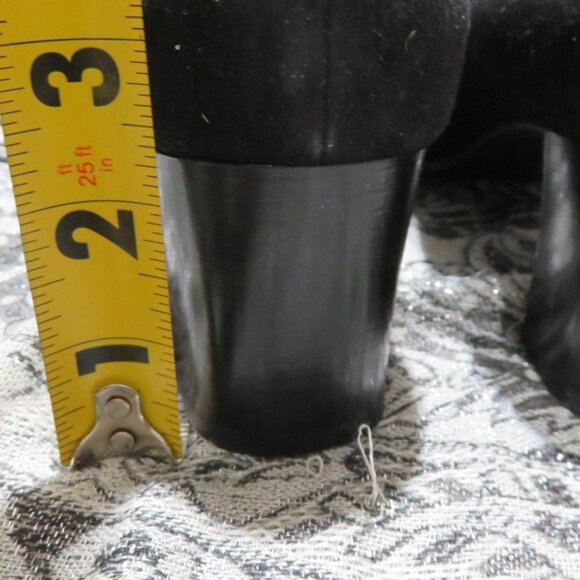 BOGO Renzo Fontanelli Vintage Classic Black Suede Pumps patent leather cap toe - Picture 8 of 11